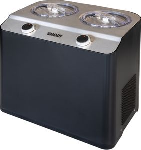 Unold 48835 Eismaschine Doppio mit Kompressor, Eismaschine Selbstkühlend Frozen Joghurtmaschine mit 2,4 Liter Eiscreme Volume Schwarz