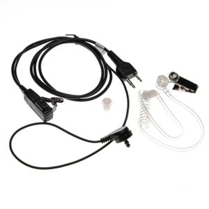 vhbw Headset kompatibel mit Icom IC-3FGX, IC-3FX, IC-3A, IC-3AT, IC-32E, IC-32AT, IC-32A Funkgerät mit Push-to-Talk Mikrofon - transparent, schwarz