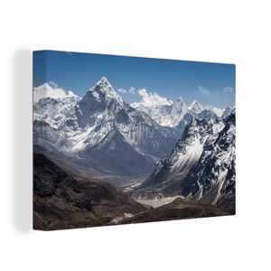 OneMillionCanvasses® - Leinwandbilder - 120x80 cm, Der Berg Ama Dablam vom Chola-Pass aus, Himalaya, Nepal, Wandbilder Kunstdruck Wanddekoration - Foto auf Leinwand - Gemälde auf - Wanddekorationen - Wohnzimmer