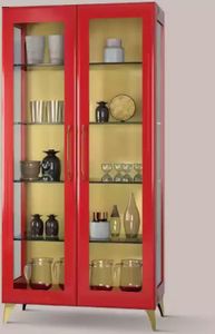 Vitrine Rot Holz Glas 95 х 42 х 198 cm JVmoebel