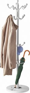 CASARIA® Wieszak na ubrania Marmurowa podstawa Metal 14 haczyków Obrotowy 360° Stabilny Nowoczesny 37x37x175cm Przedpokój Biuro Wieszak na ubrania Wieszak na ubrania Biały