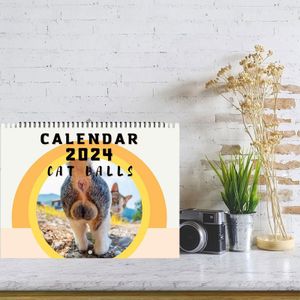 Katzen-Arschloch-Kalender 2024, A Funny Gift for Cat Lovers Für Notizen Für Männer, Frauen, Kinder, Teenager, Freunde, 25*38cm