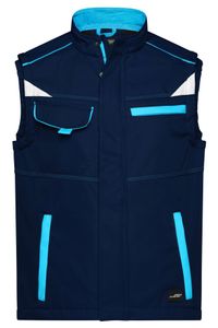 Workwear Softshell Vest - COLOR - navy/turquoise, Gr. XL