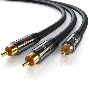 Primewire Y-Cinch Audio-Kabel, RCA, HiFi Audio-Kabel mehrfach geschirmt, 1x Cinch auf 2x Cinch - 5m