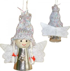 Weihnachtsengel-Anhänger silber 7cm