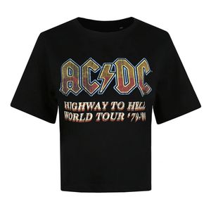AC/DC - "Highway To Hell" Kurzes Top für Damen TV1572 (XXL) (Schwarz)
