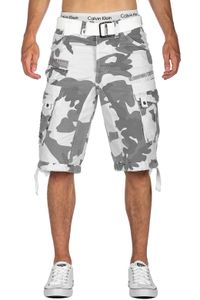 Geographical Norway Herren Shorts Panoramique Camo Weiß S