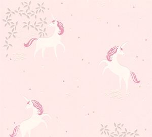 A.S. Creation detská izba tapety chlapci a dievčatá netkané tapety s trblietavým efektom ružová strieborná biela