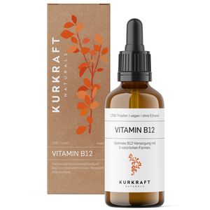 Kurkraft Vitamin B12 Tri-Komplex-Tropfen (50ml) - Vegan & alkoholfrei - alle 3 natürlichen Formen