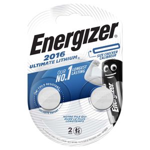 Energizer Knopfzelle CR 2016 Ultimate Lithium, 3 V, 2er Pack