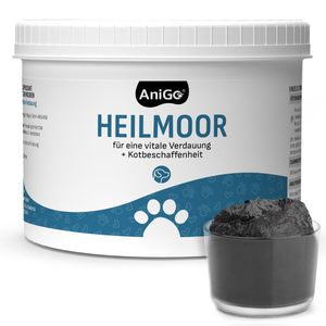 AniGo Heilmoor für Hunde 500g – Verbessert die Kotbeschaffenheit, Optimale Verdauung, Immunsystem, Magen-Darm-Aktivität, Appetit Anregung I Natürliche Heilerde Moor für Hund