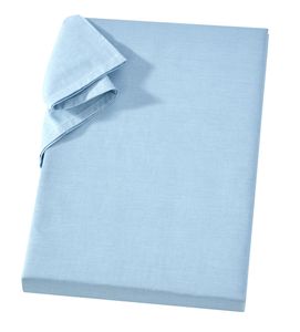 Linon Betttuch aus 100% Baumwolle ohne Gummizug Hellblau 150 x 250 cm