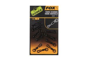 Fox Edges Kwik Change Hook Swivels - 10 Karpfenwirbel, Größe:11