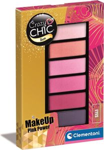 Clementoni Crazy Chic Teen-Eyeshadow: Pink, Trousse Shadow, bezpečné a antialergické triky, kozmetická sada pre dievčatá 9 rokov, ľahko umývateľná, viacfarebná - 18852