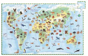 Djeco - Entdeckerpuzzle: World's animals + booklet - 100 pcs