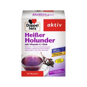 Double Heart Hot Elderberry s vitaminem C + zinek, 10 sáčků Sáčky