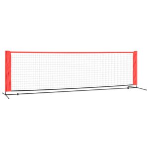 vidaXL Tennisnetz Schwarz und Rot 300x100x87 cm Polyester