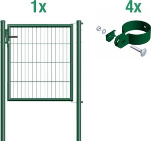 Alberts Einstab-Gittermatten-Einzeltorset zinkphosphatiert grün Breite: 1000  mm Höhe:1250 mm
