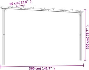 vidaXL Záhradná pergola z impregnovaného borovicového dreva 360x200x60 cm