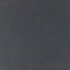 Organic Musselin Kim Dunkel Grau, Uni 150 g/m², 100 Baumwolle, glatt/fein, 0,5 m, Meterware