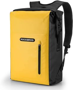 ROCKBROS Dry Bag Rucksack Wasserdicht Packsack 25L Reiserucksack mit Vordertasche Gelb
