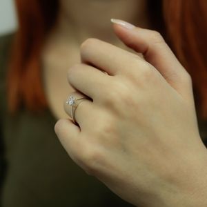 0,25 Carat Solitär Diamantring 14 Karat Weißgold - 62 (19,70 mm)