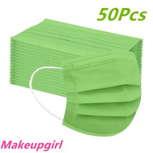 50 Stück Kinder Einweg Maske Mundschutz Grün Schutzmaske 3-lagig Einweg Gesichtsmaske