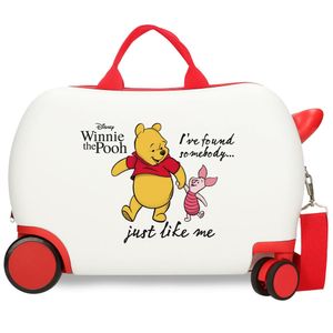 Joumma Bags Sitzkoffer Ziehkoffer Kinderkoffer Kinder Hartschalen Koffer Disney Winnie Pooh Weiß Rot