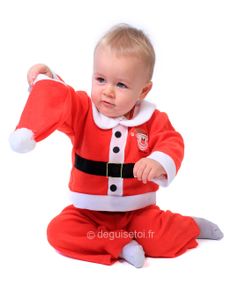 Weihnachtsmann-Babykostüm Weihnachtskostüm für Babys rot-weiss-schwarz