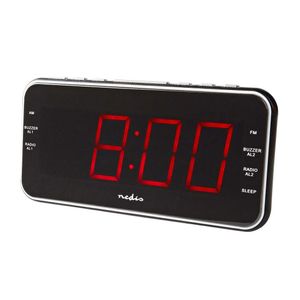 Nedis Digital-Wecker-Radio | LED-Anzeige | 1x 3,5 mm Audio-Eingang | AM / FM | Snooze-Funktion | Sleep Timer | Anzahl Alarme: 2 | Schwarz NE550675865