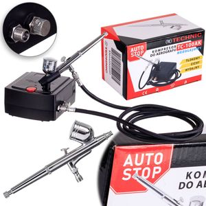 Leiser Mini-Airbrush-Kompressor mit Spray und START-STOP Technic TC-100AK