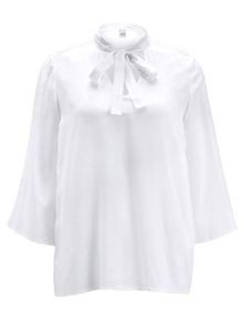 Heine Damen Bluse mit Schluppe, weiß, Größe:42