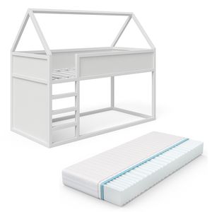 Vitalispa Etagenbett Pinocchio, 90 x 200 cm mit Matratze, Weiß
