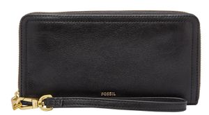 FOSSIL Geldbörse Logan RFID Zip Around Clutch Black schwarz