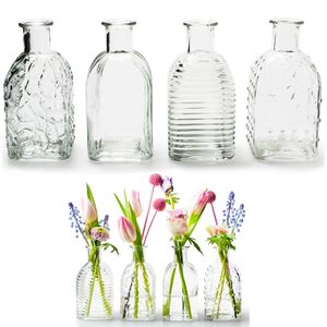 12 x kleine Vasen aus Glas Vintage H 13,5 cm - Glasvasen Väschen Tischdeko Blumenvase