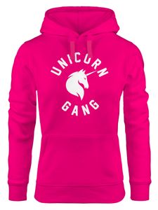 Unicorn Gang Kapuzen-Pullover Einhorn Damen Hoodie Moonworks® pink M