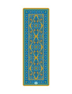 YOGGYS cestovní designová podložka na jógu BEIRUT STREETS, jógová podložka modrá, jógamatka, kaučuková podložka, podložka na pilates, fitness podložka na cvičení, 183 x 61 cm, tloušťka 1.5 mm