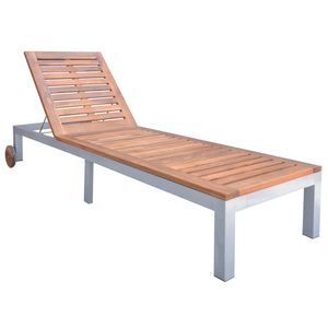 Gartenliege Sonnenliege | Relaxliege Saunaliege Wellnessliege Akazie Massivholz Für Balkon, Garten, Terrasse |8045