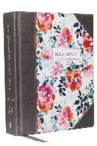 KJV, Journal the Word Bible, Cloth Over Board, Pink Floral, Red Letter Edition, Comfort Print