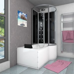 Kombination Badewanne Dusche K50-L30-EC Duschtempel 170x100 cm