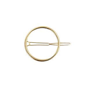 Oblique Unique Metall Haarklammer Rund Damen Frauen Mädchen Haarspange - gold