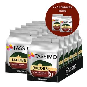 TASSIMO Kapseln Jacobs Caffè Crema Classico XL 160 Getränke T-Discs +2x16 gratis