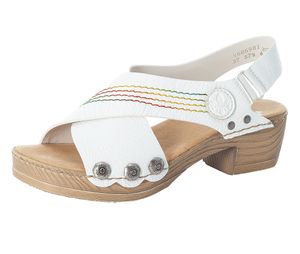 Rieker Damen Sandalen Sandaletten V6869-81, Größe:41 EU, Farbe:Weiß