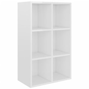 vidaXL Bücherregal/Sideboard Hochglanz-Weiß 66x30x98 cm Holzwerkstoff