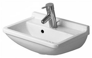 Duravit Handwaschbecken STARCK 3 mit Überlauf, Hahnlochbank, 450 x 320 mm, 1 Hahnloch weiß