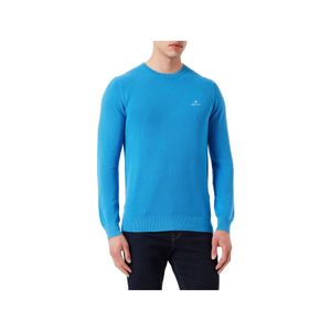 Gant Herren Pullover Rundhals Baumwolle Pique C-Neck aus Baumwolle