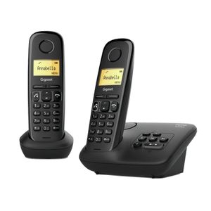 Gigaset Schnurloses A 270 A Duo Telefon 3,81 cm Beleuchtetes Display schwarz