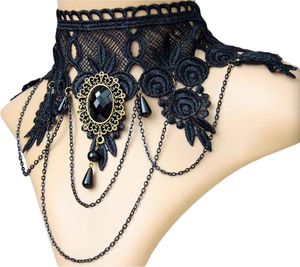Oblique Unique Damen Kette Gothic Collier Spitze - Halskette