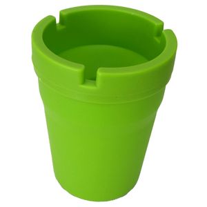 Aschenbecher windsicher mit Aschebehälter für drinnen und draußen kompakt , Farbe:grün