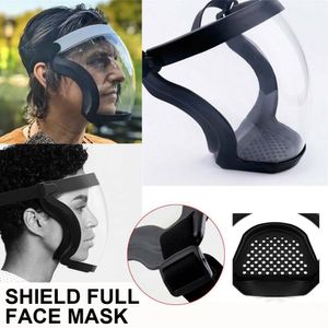 Full Face Maske Radfahren Sportsicherheit schutzmasken Transparenter Schild,Gesichtsschutz,schwarz